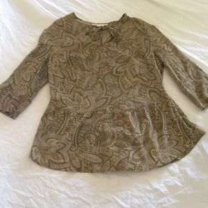 Michael Kors Shirt Blouse Paisley Print Size M